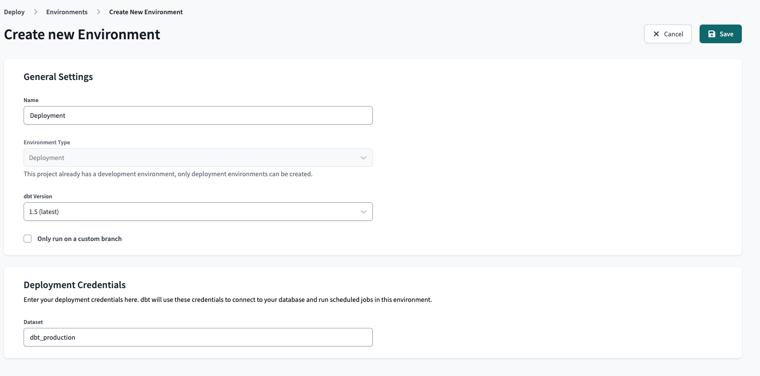 Navigate to Deploy ->  Environments to create a deployment environment Navigate to Deploy ->  Environments to create a deployment environment