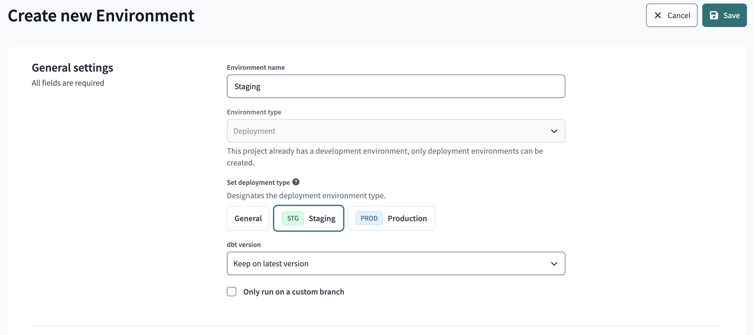Create a staging environment Create a staging environment