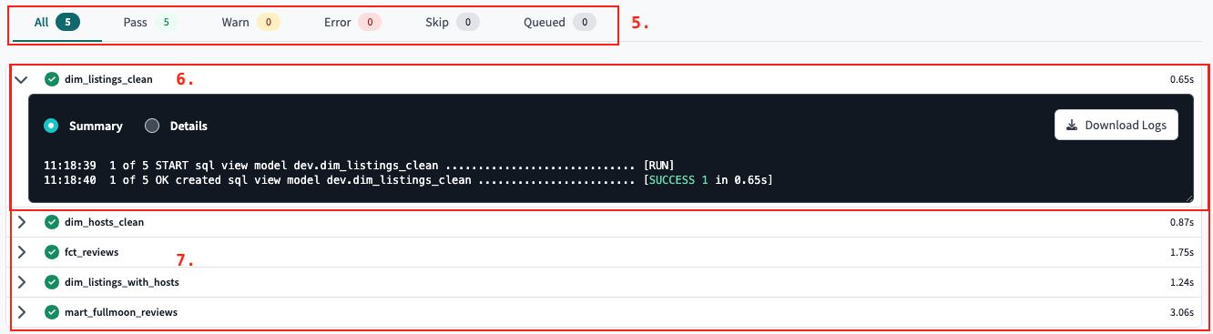 The Invocation History list displays a list of previous invocations in the IDE The Invocation History list displays a list of previous invocations in the IDE