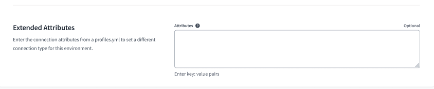 Example of the Extended Attributes text box Example of the Extended Attributes text box