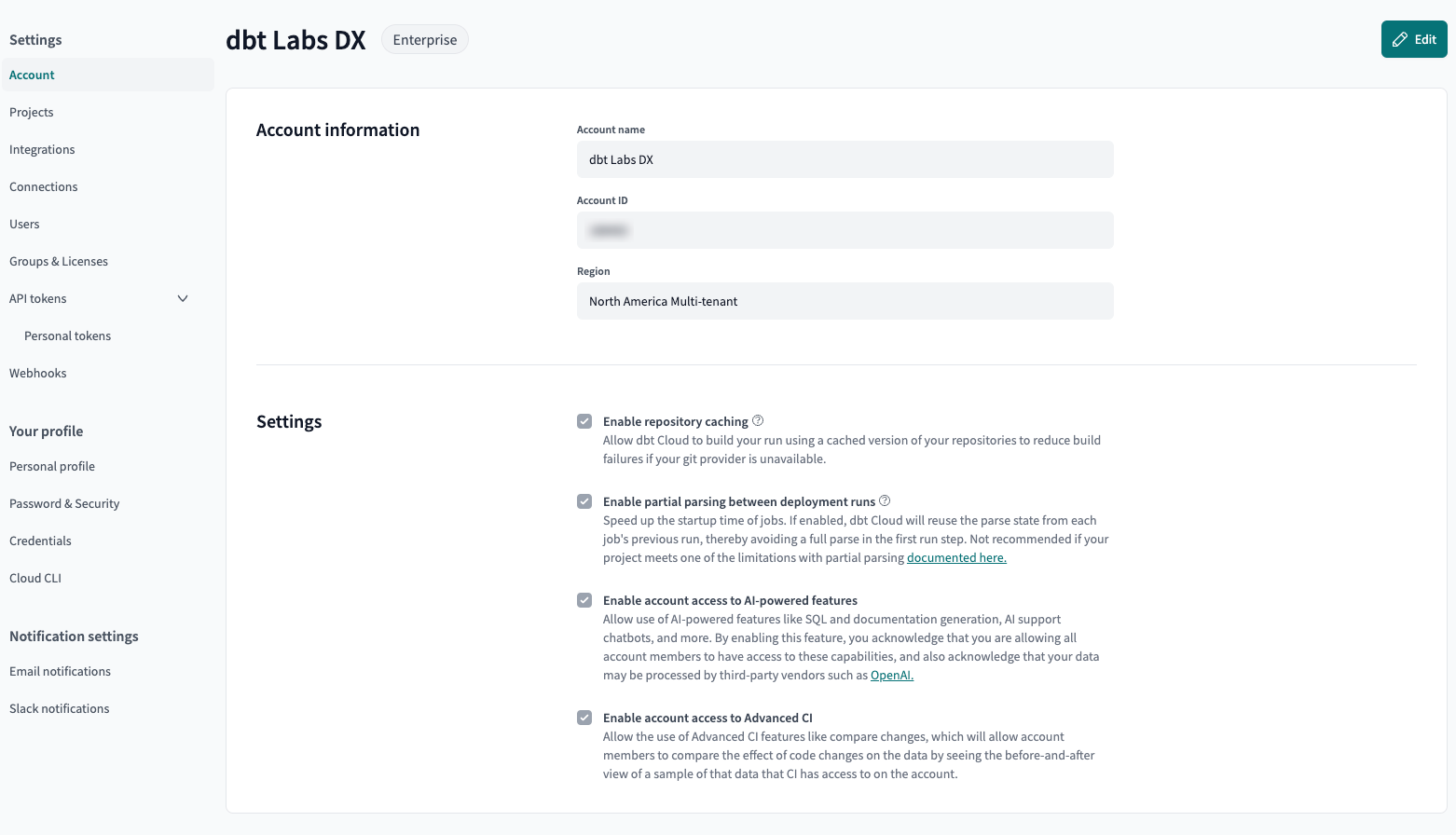 Example of the Repository caching option Example of the Repository caching option
